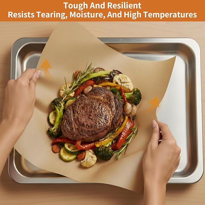 MakMeFre Parchment Paper Baking Sheets 300 PCS 12"x16" Pre Cut Non-Stick Baking Tray Mat,Oil Resistant and Waterproof Baking Paper,Fit for Food Baking,Cooking,Grilling,Air Fryer and Steaming
