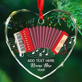 Personalized Accordion Glass Christmas Ornament, Customized Year Text Name Accordion Player Keepsake Ornaments Gift for Women Men Accordionist, Awesome Accordions Musical Instrument Glass Ornament