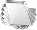 GRIDMANN 13" x 18" Commercial Grade Aluminum Cookie Sheet Baking Tray Jelly Roll Pan Half Sheet - 6 Pans