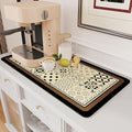 AMOAMI Coffee Mat Hide Stain Rubber Backed Absorbent Dish Drying Mat for Kitchen Counter - Fits Under Coffee Maker or Machine - Khaki 17x31.5