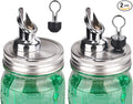 Free Flow Spout for Mason Jar,for spout regular mouth size Mason Jar 70mm lid, 2 Pack (Zinc alloy) jars not included