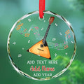 Balalaika Glass Ornament Christmas 2025, Personalized Musical Instrument Xmas Ornaments Gifts for Balalaika Players, Instrument Player Christmas Ornaments, Custom Text & Name Musician Glass Ornament