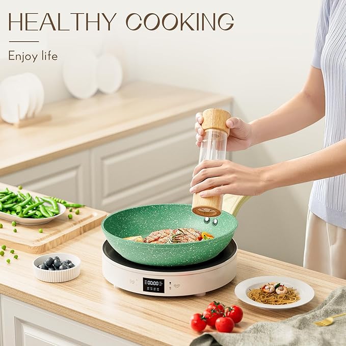 Innerwell Nonstick Frying Pan Skillet, 8 Inch Non Stick Egg Pan Omelet Frying Pans 100% PFOA-Free, Non-Toxic Healthy Cooking Pan, Induction Compatible