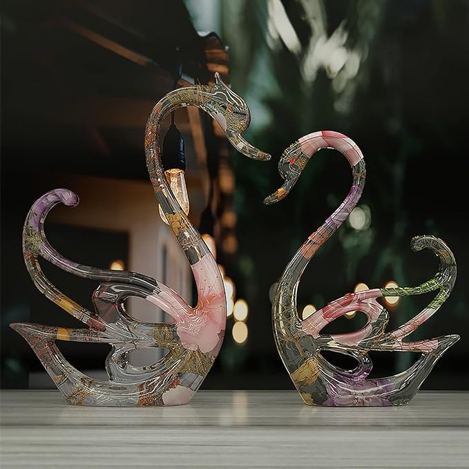 2 Pack Swan Molds Swan Resin Mold - Resin Casting Silicone Molds for Home Decor & Candle Making Wave Spiral Mold