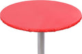 Yourtablecloth Heavy Duty Vinyl Round Fitted Tablecloth (Table Cover) with Flannel Backing Vibrant Colors Elasticized Tablecloth Great for Indoor and Outdoor Dining and Playing Cards 36” Ruby Red