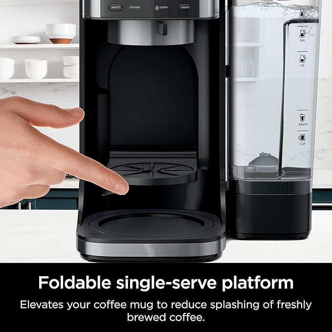 Ninja | Drip Coffee Maker | DualBrew Pro Hot & Iced Coffee | Compatible with K-Cup Pods | 3 Brew Styles (Classic, Rich, & Iced) | 70oz Removable Reservoir & Dishwasher Safe | Black | 14-Cup (Renewed)