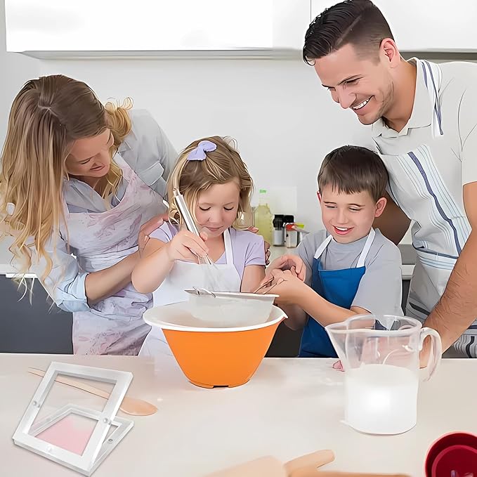 2 Packs Acrylic Cookie Stencils Partner, 3.54" & 6" Magnetic Cookie Stencil Frame Templates Holder for Royal Icing Fondant Airbrushing, Magnetic Template Frame for Cooking Decorating Baking Tool