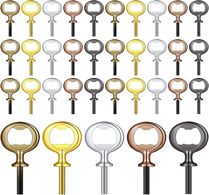 Patelai 30 Pieces Metal Bottle Opener Kit Blank Stainless Steel Bottle Opener Inserts Hardware for Wedding Wine Party DIY Project Craft Wood Turning