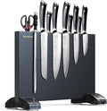 Magnetic Knife Block Without Knives Black Stainless Steel Magnetic Knife Holder Stand with Strong Knife Magnet Double Side Knife Magnetic Strip Knifes Storage Organizer for Kitchen Counter Top