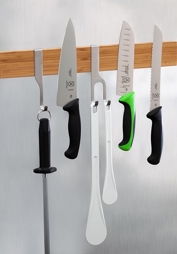 Mercer Culinary Single Hooks For Magnet Bar, Silver, 2 Pack