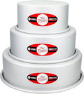 Fat Daddio's Anodized Aluminum 3-Tiered Round Cake Pan Set 3 Inch Depth, 4", 6", 8"
