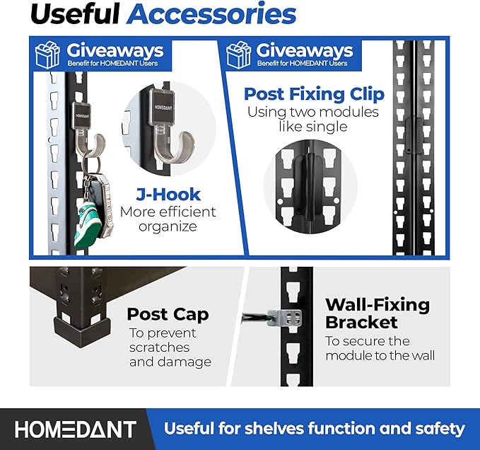 HOMEDANT 5 Tier Laminated Boltless Metal Shelving Unit Adjustable Garage Storage Utility Rack Heavy Duty Shelves Organization Multipurpose Shelf Warehouse Pantry Shed 35.9" W x 18.2" D x 71.3" H 3Pack