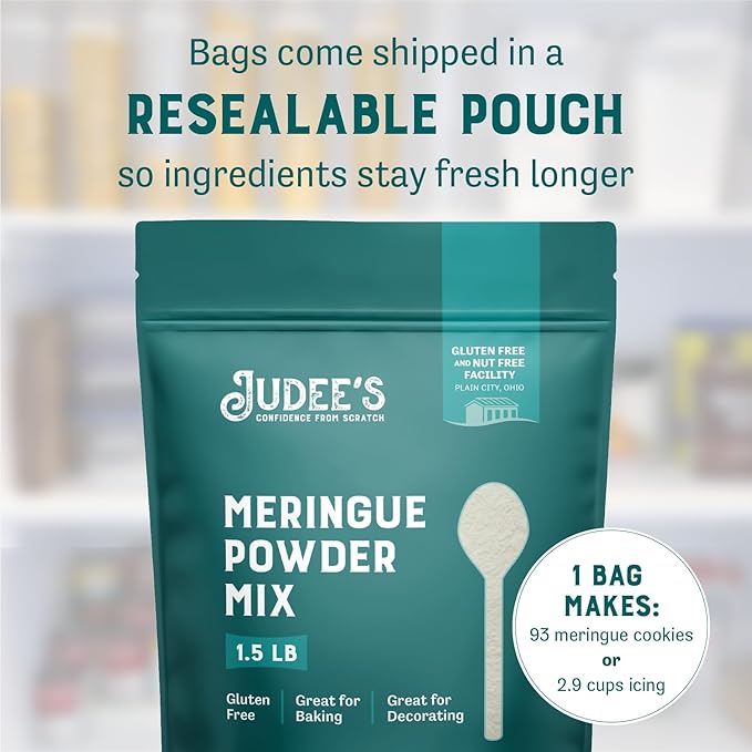 Judee's Gluten Free Meringue Powder Mix - Meringue Powder for Royal Icing - Gluten-Free Nut-Free Cookie Icing Mix - Use with Cookie Decorating Supplies - 24 Oz