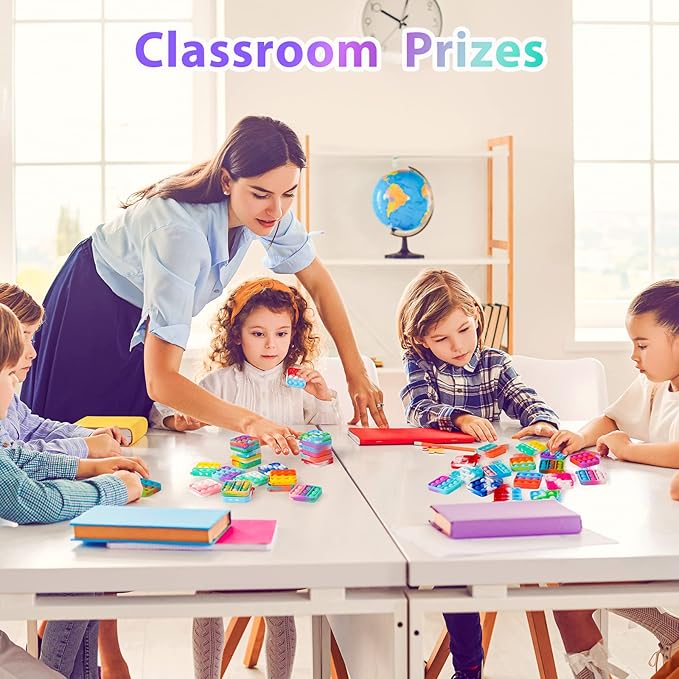 Pop Fidget Toys Bulk Its Party Favors for Kids 4-8 8-12 30 Pack Mini Pop Keychain It Christmas Stocking Stuffers for Kids Toy Fidgets for Classroom Prizes Student Gifts Birthday Goodie Bag Stuffers