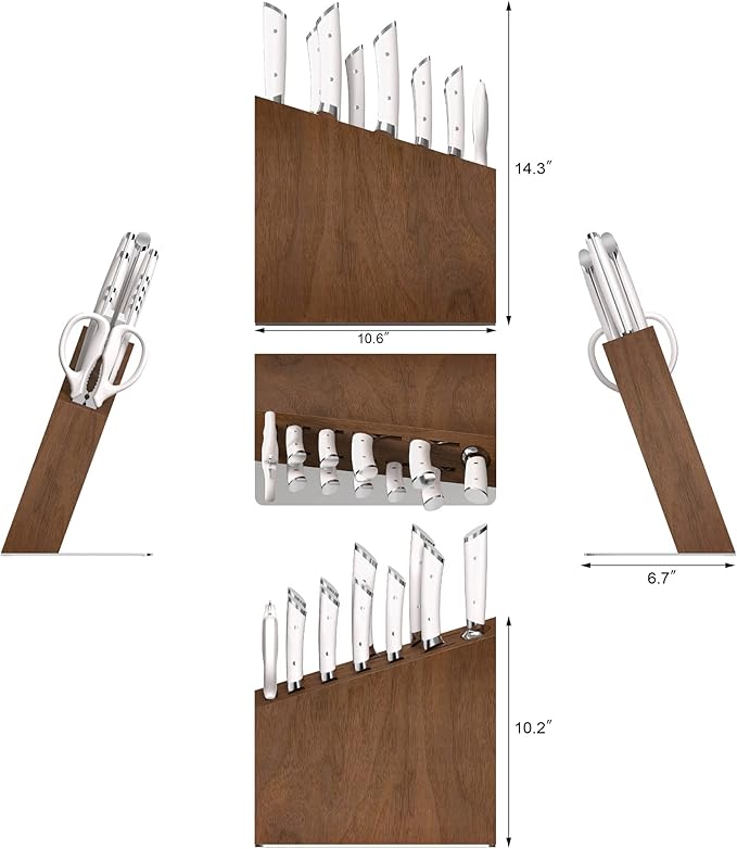 Cangshan HELENA Series German Steel Forged, HUA Knife Block Set (12-Piece, White)