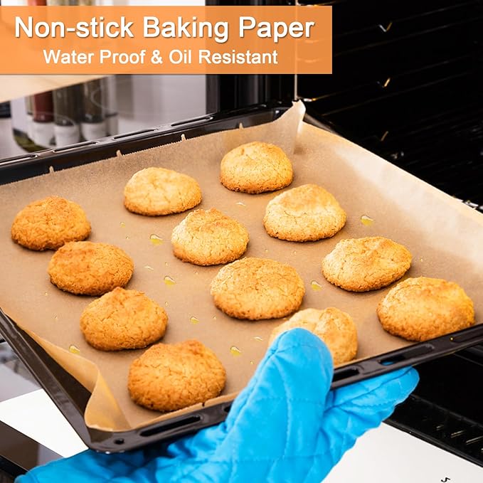 200 Pcs 7.87x7.87 Inch Unbleached Precut Parchment Paper Baking Sheets – Non-Stick Baking Paper for Oven, Air Fryer, Grilling & Steaming, Heat Resistant Up to 450°F