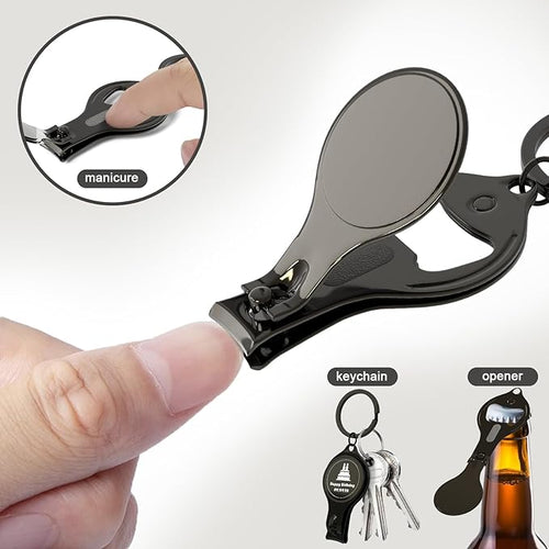 100pcs Personalized 4 in 1 Multi Function Bottle Opener, Nail Clipper, Wedding Favors Brewery, Private Customized, Black, Multitool Gifts for Men