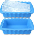 Haldane 2PC Extra Large Ice Block Molds, 6LB Giant Ice Cube Molds for Plunge Lab, Ice Container for Freezer, Thickened and Reinforced Silicone Ice Tray, Cold Plunge Tub Accessories, Blue