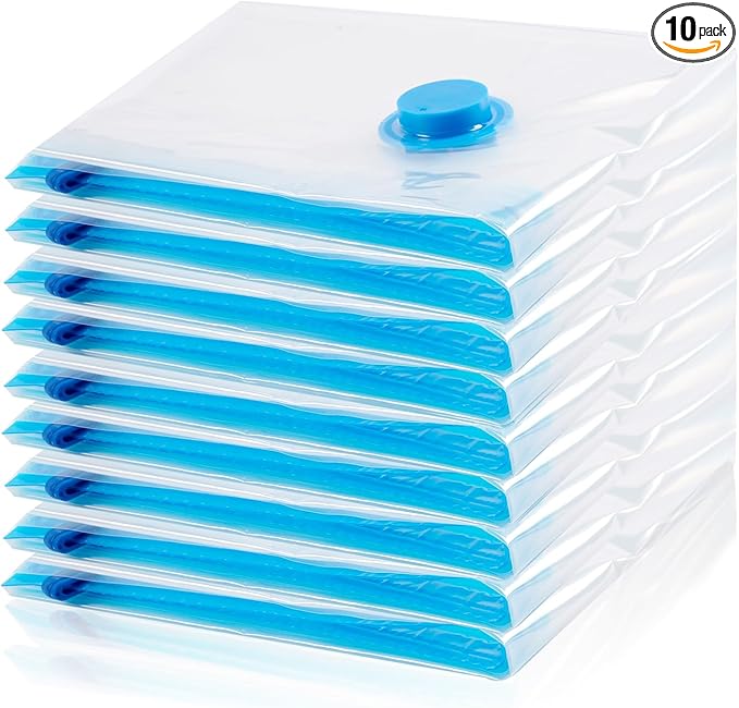 Vacuum Storage Bags, 10 Jumbo Space Saver Bags Compression for Comforters, Bedding and Blankets, Vacuum Sealed Bags Clothes Storage Travel Essentials