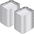 meekoo 24 Pcs Baking Sheet Pan Cookie Sheet Set for Oven Stainless Steel Trays Nonstick Small Serving Tray Cake Toaster Metal Food Trays, Oven and Dishwasher Safe (9 x 6.7 x 1 Inch)