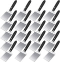 BBTO 20 Pcs Small Spatula Pizza Spatula Bulk Brownie Cookie Pie Server Pie Cake Stainless Baking Triangular Cutter Spade Wood Handle Shovel for Desserts Pizza Cake Biscuit(Black)