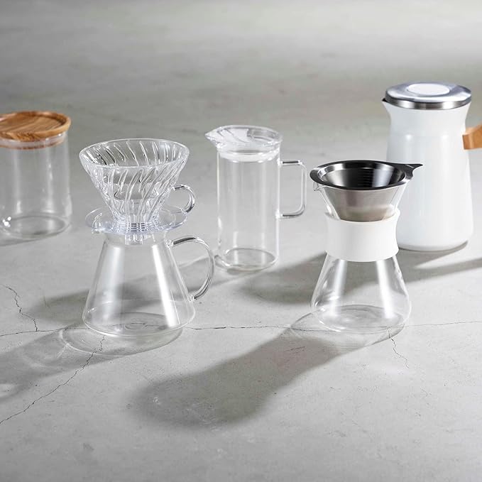 Hario "Simply Hario" V60 Glass Pour Over Coffee Set, Size 02