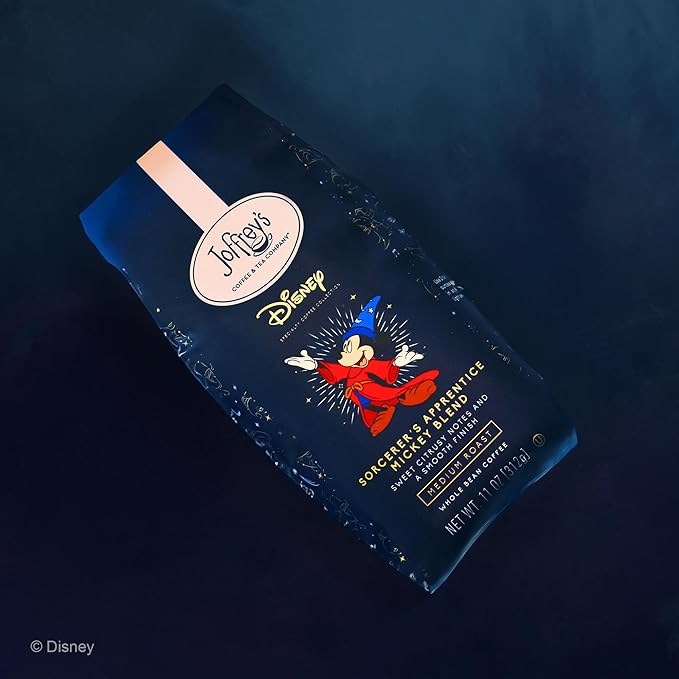 Joffrey's Disney Sorcerer's Apprentice Mickey Blend, Arabica Whole Bean Coffee, Artisan Medium Roast, Rich & Smooth (11oz)