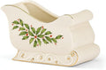 Lenox 886160 Holiday Sleigh Candy Dish, 7.25' L x 4' W, 4.25' H, Christmas Hosting