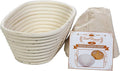 Saint Germain Bakery Premium Round Bread Banneton Basket with Liner - Perfect Brotform Proofing Basket for Making Beautiful Bread (10 inch Oval)