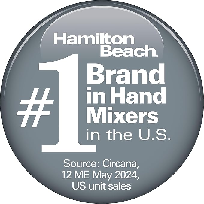 Hamilton Beach 6-Speed Electric Hand Mixer with Whisk, Dough Hooks and Easy Clean Beaters, Powerful 275 Watt Motor, Snap-On Storage Case, Black