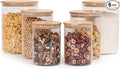 Glass Storage Containers with Lids, Glass Jars with Bamboo Lids, Large Food Storage Jar, Sugar, Pantry Storage Container for Pasta Rice Flour Oats Nuts Tea Spice (Round 27oz*2+54oz*2+100oz*2)