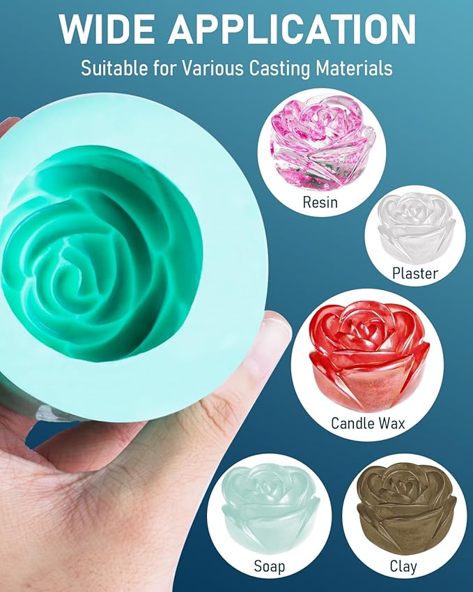 Nicpro 74oz Silicone Mold Making Kit, 20A Platinum Liquid Silicone Rubber, Jade Green Flexible, Silicone Molds Maker Mix Ratio 1:1 for Casting 3D Resins Molds DIY with Molds Housing, Mixing Cups