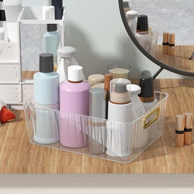 Kiddream 6 Packs Clear Fridge Organizer Bins, Plastic Pantry Organizers and Storage Bins