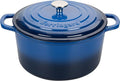 Enameled Cast Iron Dutch Oven Pot with Lid, for Sourdough Bread Baking, Round Dutch Ovens, 4.5 Quart, Blue