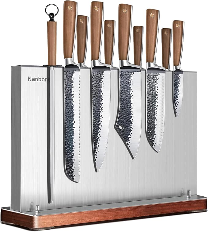 Home Kitchen Magnetic Knife Holder Without Knive Display Stand Magnetic Knife Block Rack Magnetic Stand with Strong Enhanced Magnet Multifunctional Storage Stainless Steel Knife Magnetic Strip
