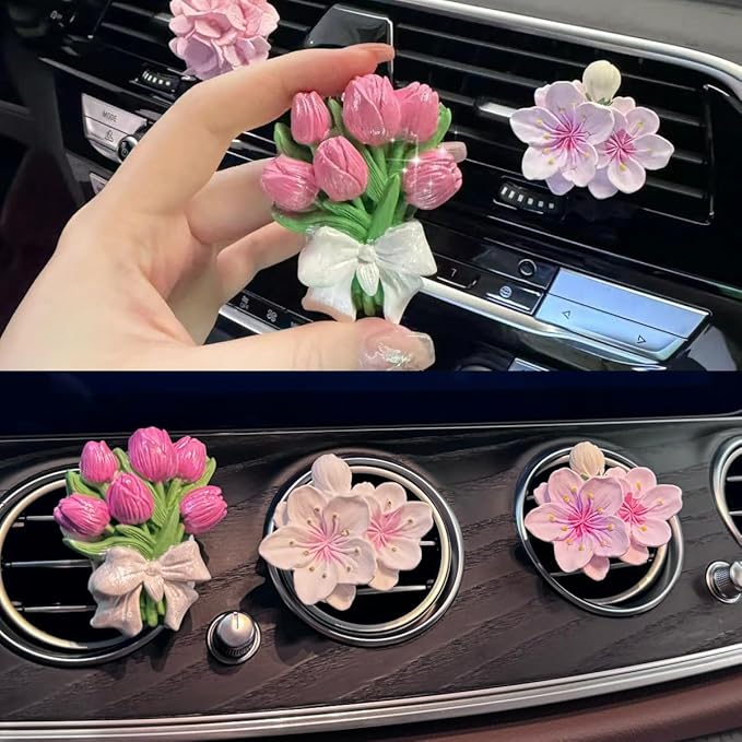 3D 2 Pack Tulip Bouquet Candle Mold, Plant Silicone Mold, Flower Resin Mold for Soap Soy Wax Epoxy DIY Handcraft Home Ornaments Car Air Freshener Home Decoration