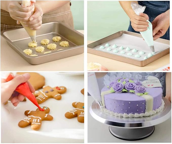 Piping Bags,100pcs 12 Inch Anti Burst Disposable Cake Decorating Bags,Non-Slip Pastry Bags-Ideal for Cakes,Cream Frosting and Cookie Decorating