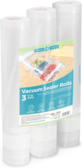 Home Logic Vacuum Bags for Food Sealer Rolls 3"x11" 20ft long rolls 3pk for Freezer and Sous Vide - Microwave Safe clear