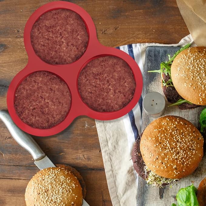 Nonstick Silicone Muffin Pans - 3 Cavity, 3 Pcs, Three Colors, Air Fryer Accessories for Fryers Above 6QT