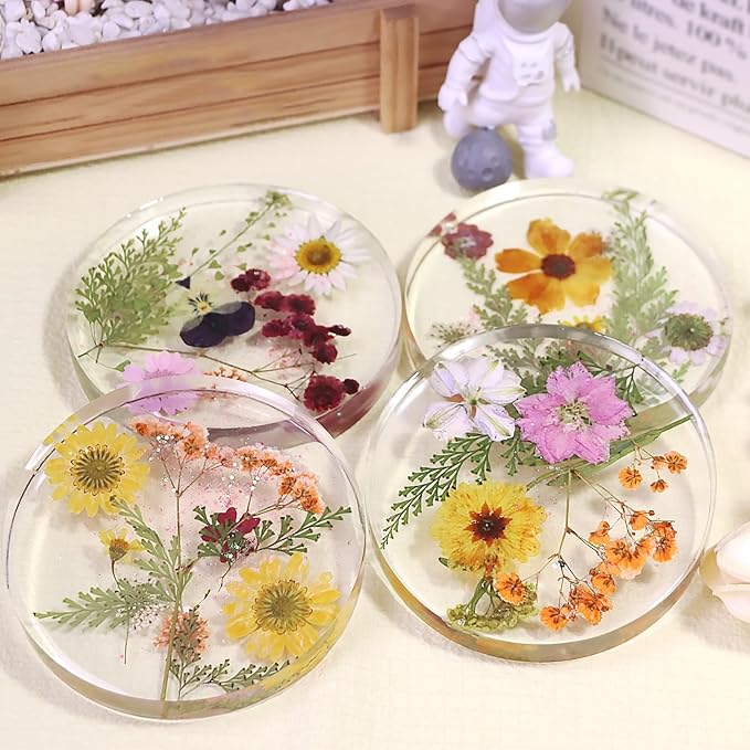 Deep Round Resin Coaster Molds, 6 Cavity Thicken Round Silicone Coaster Molds for Epoxy Resin, DIY Crafts, Bouquet Preservation,Home Decoration
