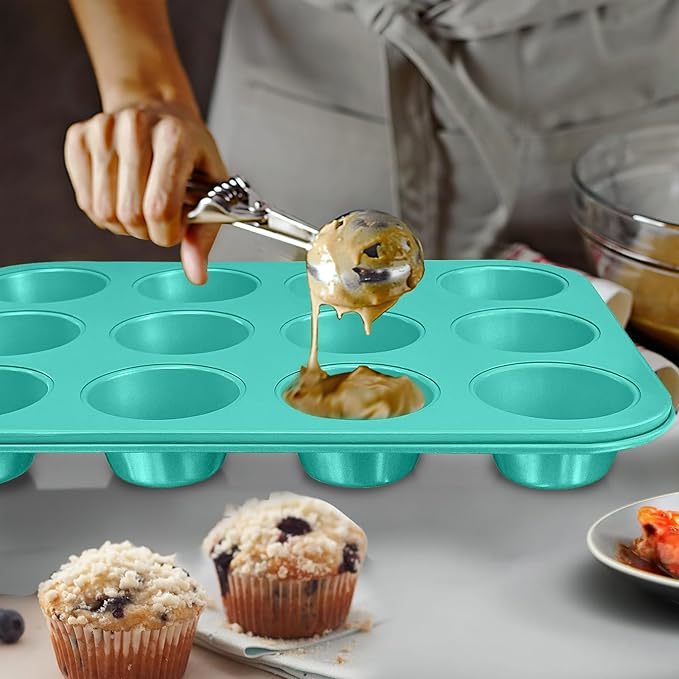 10-Piece Nonstick Bakeware Set Baking Pans, Baking Sheets, Cookie Sheets, Muffin Pan, Bread Pan, Pizza Pan, Cake Pan and Cooling Rack, Oven Safe/0.8mm Thick/Dishwasher Safe/Heavy Duty
