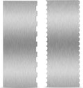 2 Pieces Stainless Steel Cake Scraper Large Double Sided Patterned Edge Stripe Edge Smoother Scraper Cake Decorating Comb Pastry Cutter for Mousse Butter Cream Decoration(9 x 3.4 Inches)