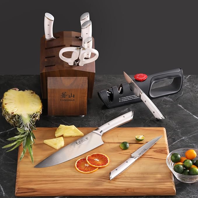 Cangshan HELENA Series German Steel Forged Knife Block Set (10-Piece, White)