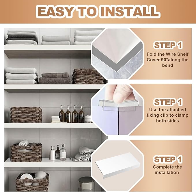 5 Pcs Wire Rack Covers Carbon Fiber Material 38x16x3 inch Pantry Shelf Cover 0.31 inch Thick Removable Closet Wire Rack Shelf Covers,Decoration Kitchen Bathroom Office Shelving (White, 38x16x3 inch)