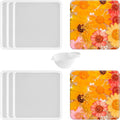 6 PCS Thickened Coaster Resin Mold, Silicone Mold for Epoxy Resin Casting, DIY Coasters, Bowl Mats, Candle Holders, Home Decoration