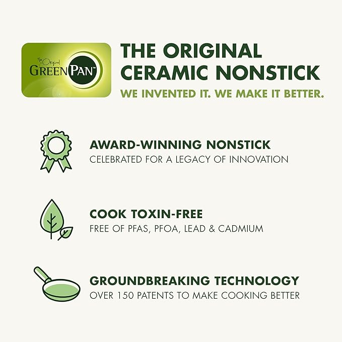 GreenPan Nova 8” & 10” 2 Piece Frying Pan Skillet Set, Oprah’s Favorite Things 2024, Induction Suitable PFAS-Free Nontoxic Ceramic Nonstick, Dishwasher & Oven Safe, Quick Even Heating, Coral
