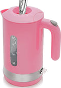 OVENTE 1.8L Electric Kettle, 1500W Fast Boiling Heater for Coffee or Tea, BPA Free, Easy to Fill Lid, Water Level Window, Auto Shut-Off, Boil-Dry Protection and Removable Filter, Pink KP413P