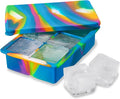Host Ice Cube Tray with Lid, Makes 6 Large 2" Cubes, Durable Silicone Trays, Perfect for Cocktails, Beverages, Mocktails, Iced Coffee, Tea, Infused Water, Kitchen Essentials, Set of 1, Colored Marble