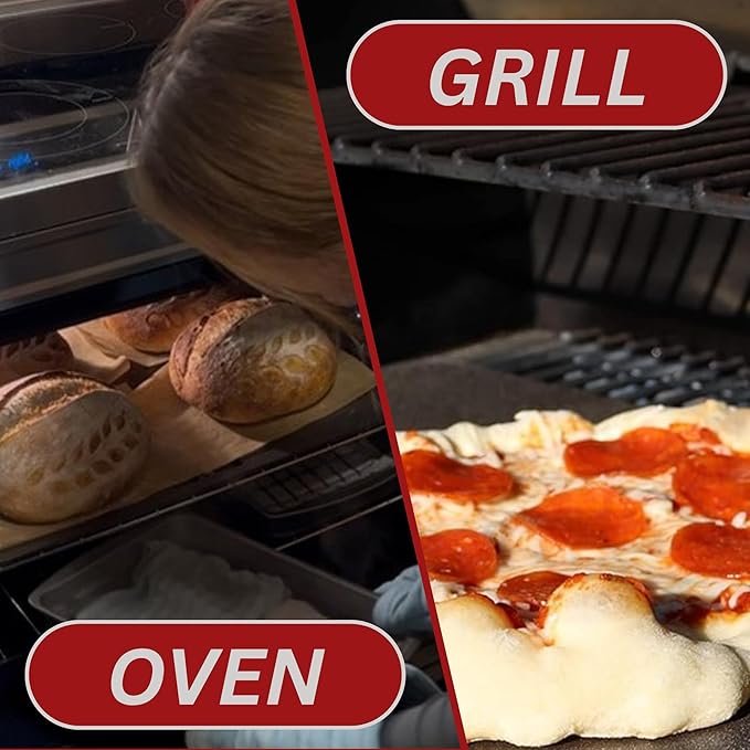 ThermiChef 16" by 16" Pizza Steel (3/8" Deluxe Thickness) - Multipurpose Cooking Steel for Ovens & Grills - Made in the USA