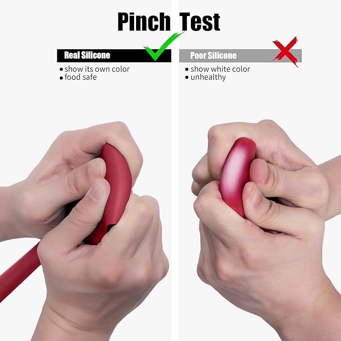 Doosu Silicone Scraper Spoon Spatulas, 600°F Heat Resistant BPA Free Rubber Flat Spatula, Kitchen Mixing Stirring Cooking Spoonula, Non-Stick Dishwasher Safe Baking Supplies (2 Pcs, Aqua+Red)